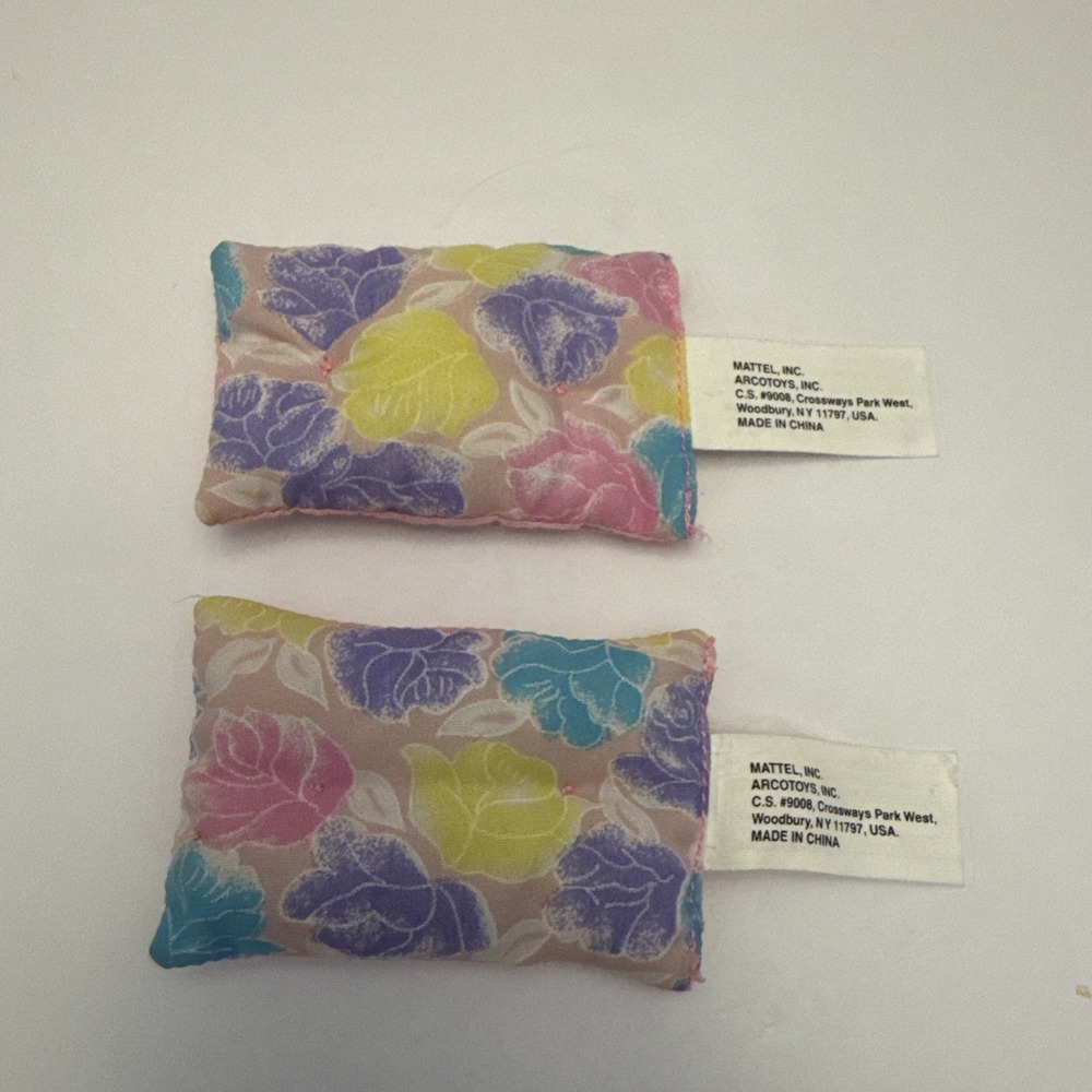 Barbie Pillow Floral Pattern Pink Lot of 2 Mattel Arcotoys Vintage